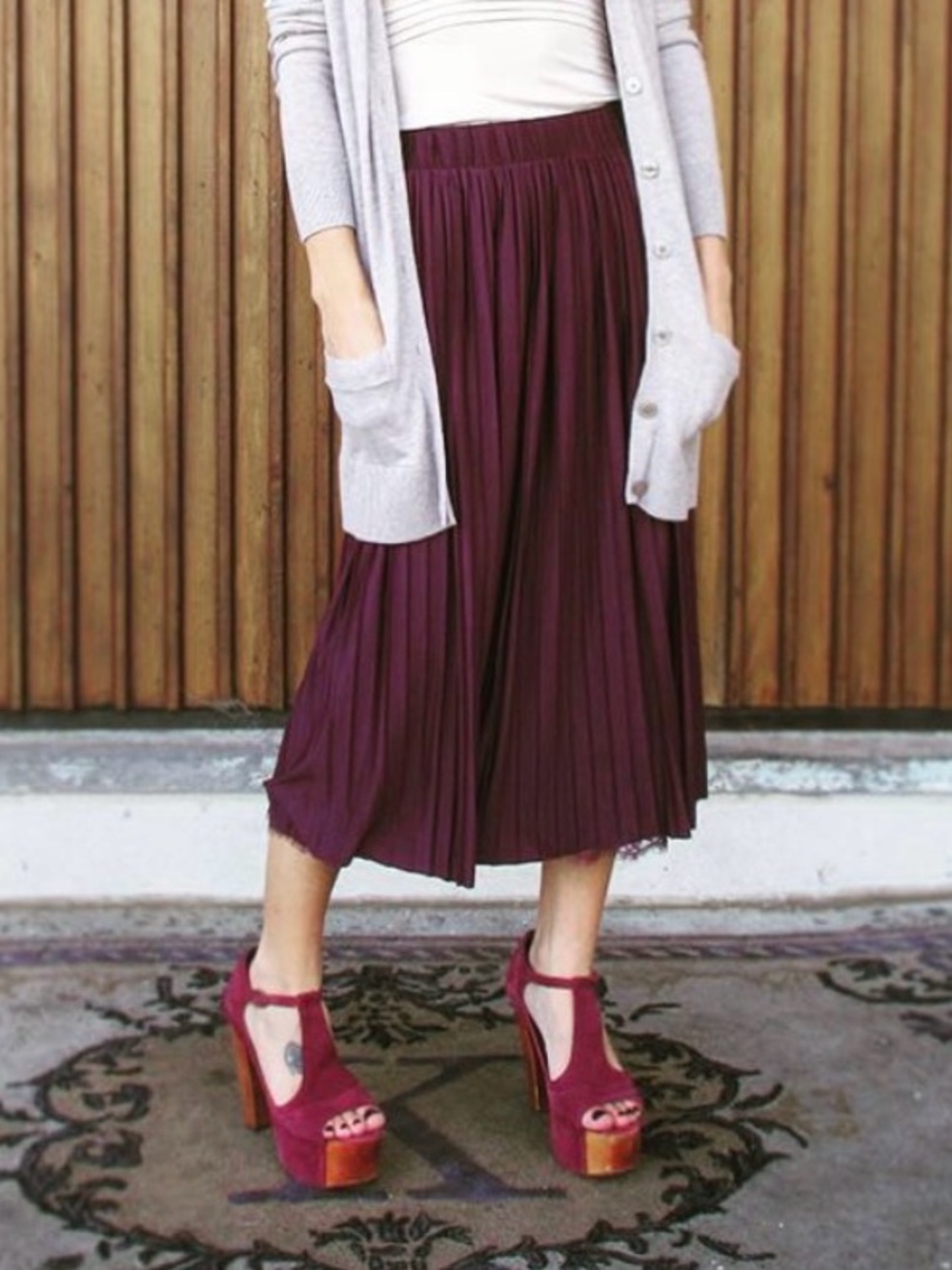 Jeffrey Campbell Havana Last Burgundy Suede Wooden Heel Sandals Size 6.5